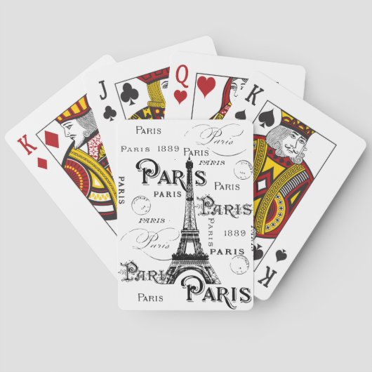 Typografie-kalligrafie Parijs Frankrijk Eiffel Tow Pokerkaarten (Achterkant)