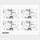 Typografie-kalligrafie Parijs Frankrijk Eiffel Tow Rechthoekige Sticker (Vel)