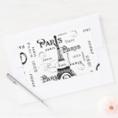 Typografie-kalligrafie Parijs Frankrijk Eiffel Tow Rechthoekige Sticker (Envelop)
