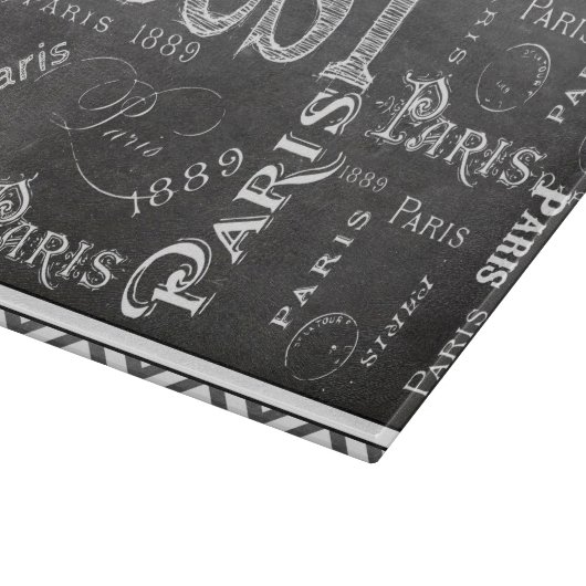 Typografie-kalligrafie Parijs Frankrijk Eiffel Tow Snijplank (Hoek)