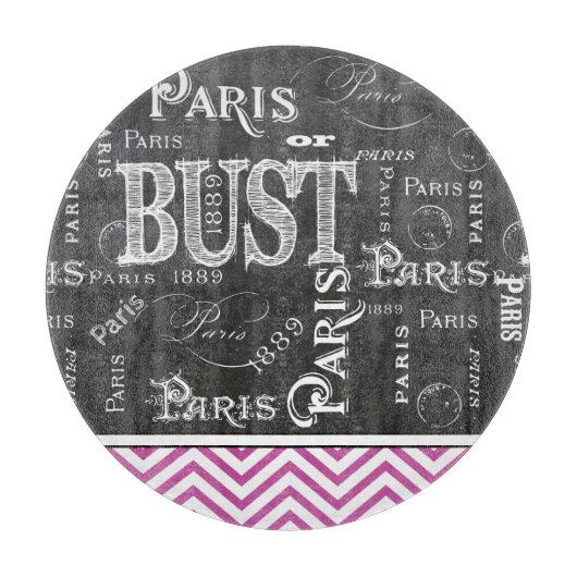 Typografie-kalligrafie Parijs Frankrijk Eiffel Tow Snijplank (Voorkant)