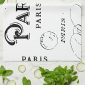 Typografie-kalligrafie Parijs Frankrijk Eiffel Tow Theedoek (Gevouwen)