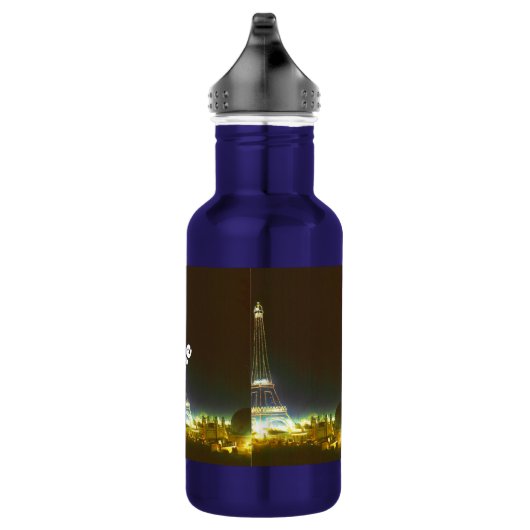 Typografie-kalligrafie Parijs Frankrijk Eiffel Tow Waterfles (Rechts)