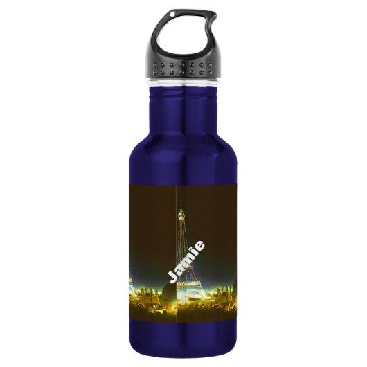 Typografie-kalligrafie Parijs Frankrijk Eiffel Tow Waterfles (Voorkant)