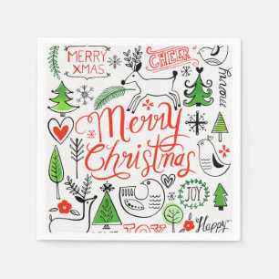 Typografie kerst servet
