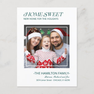 Typografie Kerst verhuisbericht foto Feestdagenkaart
