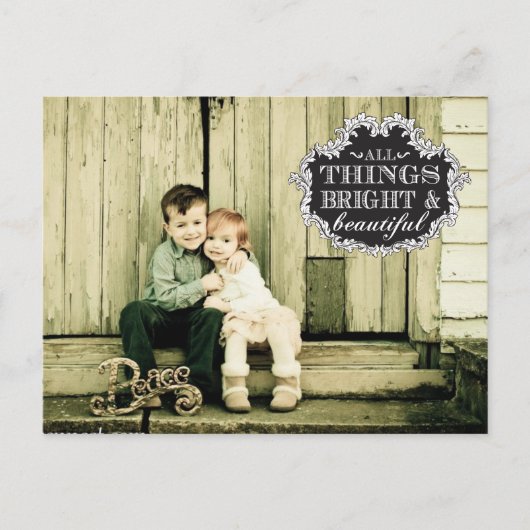  Typografie Kerst Xmas Foto Briefkaart (Voorkant)