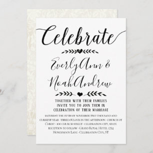 Typografie Kraft Paper Wedding Invitations Kaart