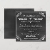 Typografie Krijtbord Blik Bruiloft Kaart (Voorkant / Achterkant)