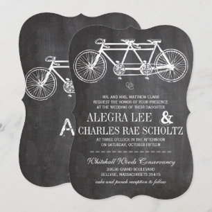 Typografie Krijtbord Retro Fiets Gebouwd voor Twee Kaart