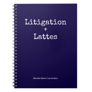 Typografie Latte Studie Rechtsstudent Trendy Blauw Notitieboek