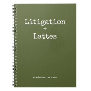Typografie Latte Studie Rechtsstudent Trendy Olijf Notitieboek