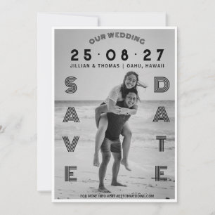 Typografie Lettering Custom Photo Wedding Save The Date