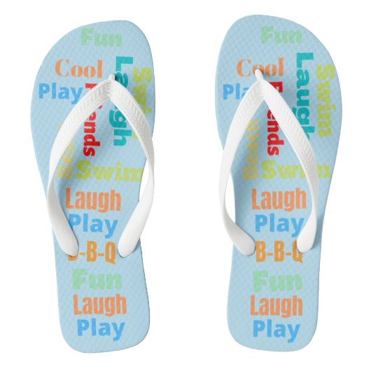 typografie leuk speels teenslippers (Voetbed)