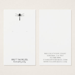 TYPOGRAFIE Libelle Oorbellen Sieraden Displaykaart Visitekaartje