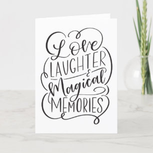 Typografie Liefde Gelach Magische Memories Feestdagen Kaart