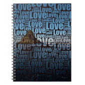 Typografie LOVE Custom Photo Seascape Notitieboek (Voorkant)