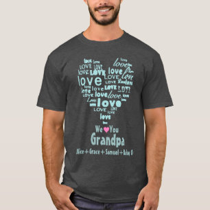 Typografie Love Heart "We Love You" Persoonlijk T-shirt