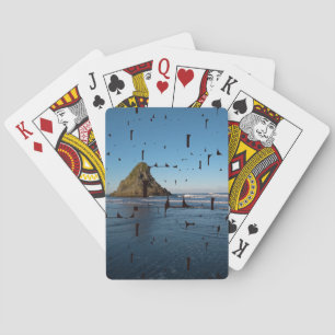 Typografie LOVE Masker Custom Seascape Foto Pokerkaarten