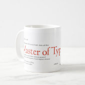 Typografie-master Koffiemok (Voorkant links)
