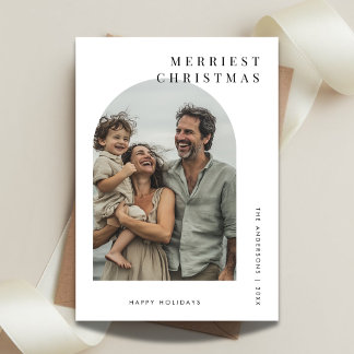 Typografie Merriest Christmas Family Arch Foto Feestdagenkaart