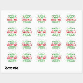 Typografie Merry Kerstry Ronde Sticker (Vel)
