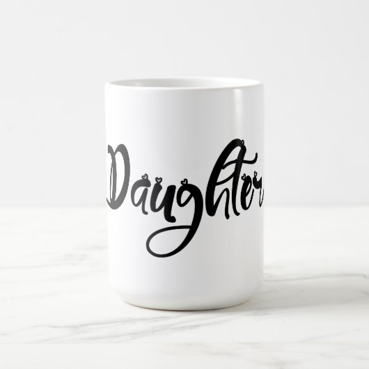 Typografie met Cute Hearts Daughter Coffee-Mok Koffiemok (Center)