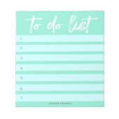 Typografie met penseel Pastels Turquoise Takenlijs Notitieblok (Voorkant)