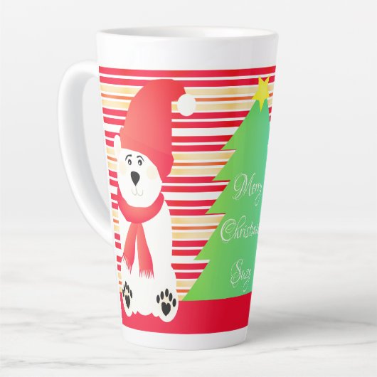 Typografie met polaire beren latte mok (Linkerhoek)