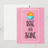 Typografie met zon en wolken stijgt en schittert briefkaart (Voorkant / Achterkant)