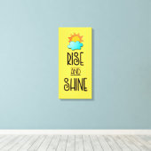 Typografie met zon en wolken stijgt en schittert canvas afdruk (Insitu (Houten vloer))