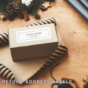 Typografie minimalistisch modern retouradres etiket