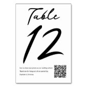 Typografie Minimalistische bruiloft met QR-code Kaart (Achterkant)