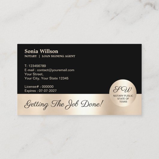 Typografie Mobile Notional & Loan Signing Agent La Visitekaartje (Achterkant)