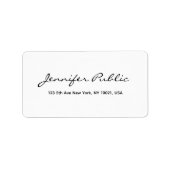 Typografie Modern minimalistische Sjabloon Adres Etiket (Voorkant)