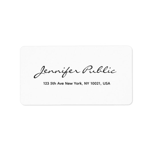 Typografie Modern minimalistische Sjabloon Adres Etiket (Voorkant)
