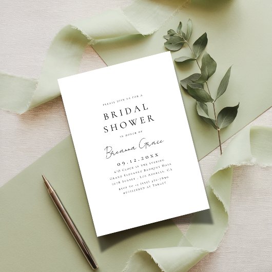 Typografie Modern Script Zwart Wit Vrijgezellenfee Kaart