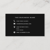 Typografie Monogram Naam Beginletters Zwart Wit Go Visitekaartje (Achterkant)