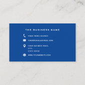 Typografie Monogram Naam Initiaal Blue White Basic Visitekaartje (Achterkant)