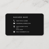 Typografie Monogram scriptnaam zwart wit roze Visitekaartje (Achterkant)