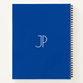 Typografie Naam Sjabloon Monogram Deep Blue Notitieboek (Achterkant)
