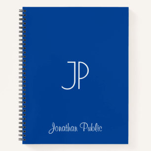 Typografie Naam Sjabloon Monogram Deep Blue Notitieboek
