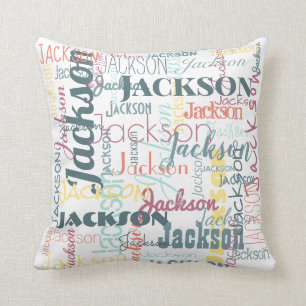 Typografie Neutrale kleuren van het babypatroon Kussen