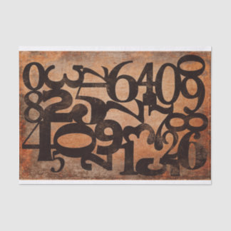 Typografie Nummers ontkoppelen van collage tissuep Tissuepapier