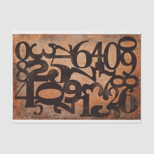 Typografie Nummers ontkoppelen van collage tissuep Tissuepapier (Voorkant)