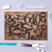 Typografie Nummers ontkoppelen van collage tissuep Tissuepapier (Craft)