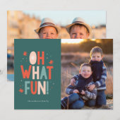 Typografie Oh wat leuk! Kaart voor Kerstmis (Voorkant / Achterkant)