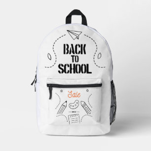 Typografie ontwerp voor terug naar school bedrukte rugzak