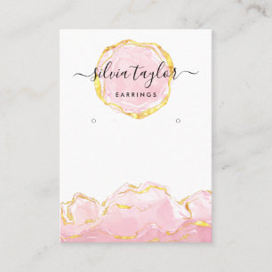 Typografie oorbellen display houder sieraden blush visitekaartje