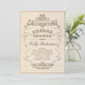  typografie Oude bruidsdouche Uitnodigingen (Staand voorkant)